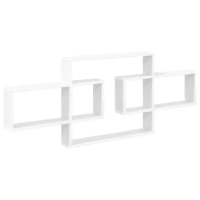 vidaXL Stenska polica Bela 130 x 10 x 50 cm Inženirski les