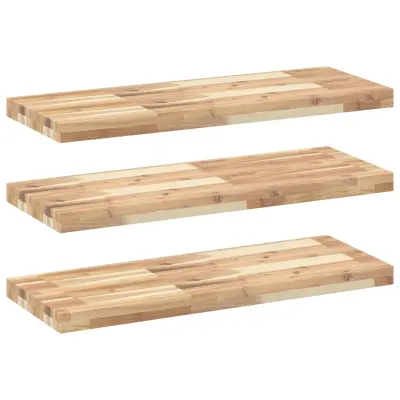 vidaXL Viseče police 3 kosi 100x30x4 cm neobdelan masiven les akacije