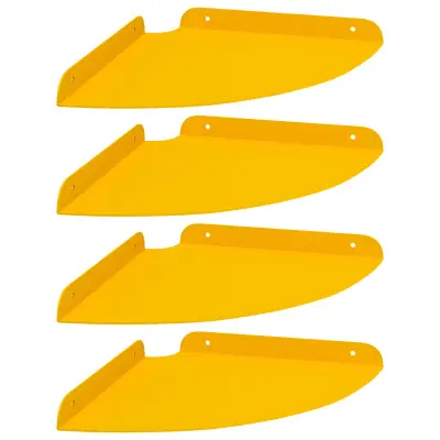 vidaXL Ležeča polica s polico 4 pcs Gorčična rumena 24 x 24 x 2 cm