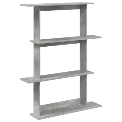 vidaXL Stenska polica Betonsko siva 100 x 20 x 126 cm Inženirski les