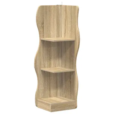 vidaXL Kotna polica Sonoma hrast 34 x 33 x 102 cm Inženirski les