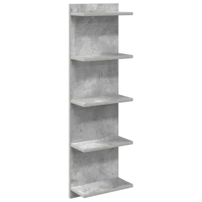 vidaXL Stenska polica Betonsko siva 30 x 15 x 100 cm Inženirski les