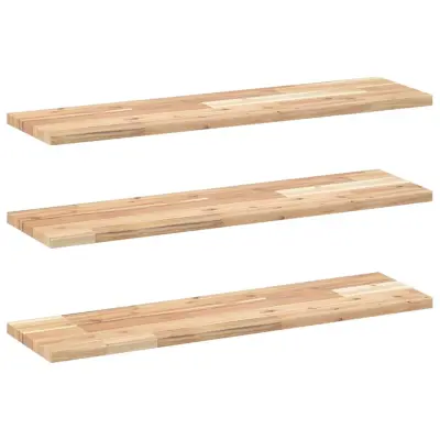 vidaXL Viseče police 3 kosi 100x20x2 cm neobdelan masiven les akacije