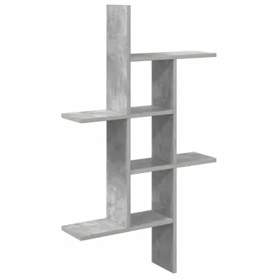 vidaXL Stenska polica Betonsko siva 61 x 15 x 102 cm Inženirski les