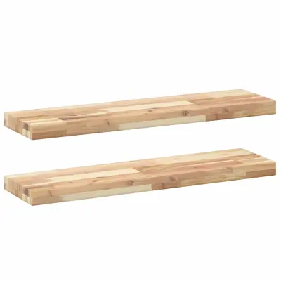 vidaXL Viseče police 2 kosa 80x20x4 cm neobdelan masiven les akacije