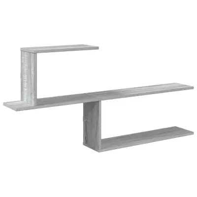 vidaXL Stenska polica Siva Sonoma 122 x 18 x 60 cm Inženirski les