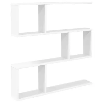 vidaXL Stenska polica Bela 80 x 12 x 79,5 cm Inženirski les