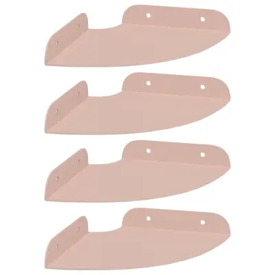 vidaXL Ležeča polica s polico 4 pcs Roza 15 x 15 x 2 cm