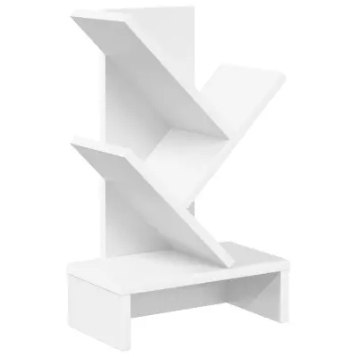 vidaXL Polica za knjige drevesa 3-nadstropna 30 x 18 x 48 cm Bela