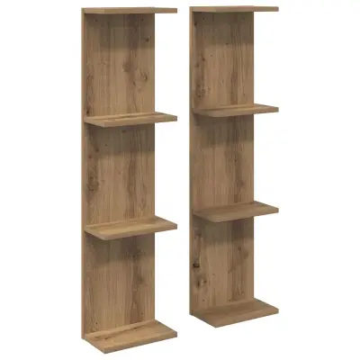 vidaXL Stenska polica 2 pcs Artisan hrast 22 x 15 x 100 cm