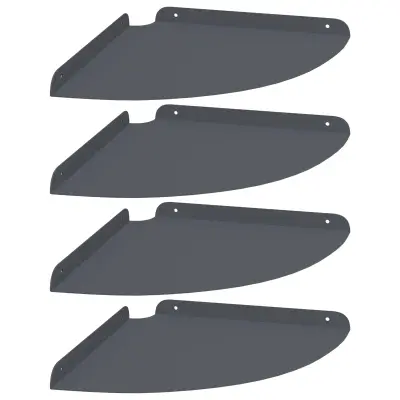 vidaXL Ležeča polica s polico 4 pcs Antracit 30 x 30 x 2 cm