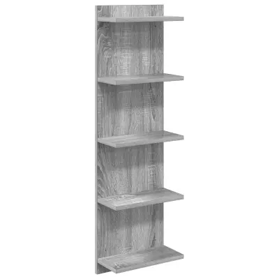 vidaXL Stenska polica Siva Sonoma 30 x 15 x 100 cm Inženirski les