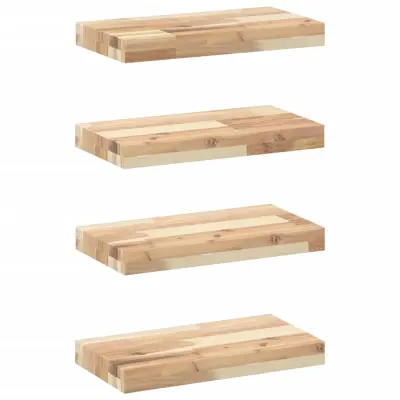 vidaXL Viseče police 4 kosi 60x20x4 cm neobdelan masiven les akacije