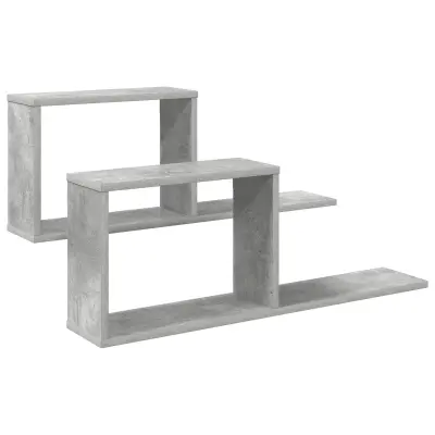 vidaXL Lebdeče police 2 pcs Betonsko siva 80 x 15 x 30 cm