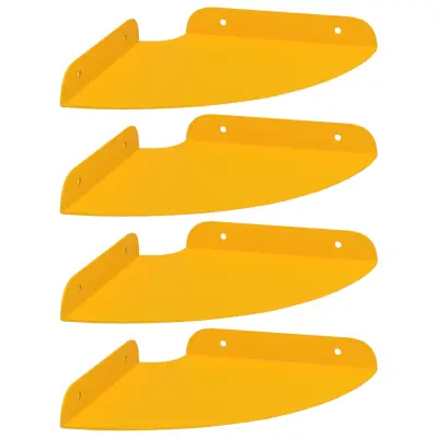 vidaXL Ležeča polica s polico 4 pcs Gorčična rumena 18 x 18 x 2 cm