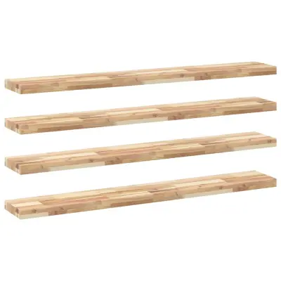 vidaXL Viseče police 4 kosi 160x20x4 cm neobdelan masiven les akacije