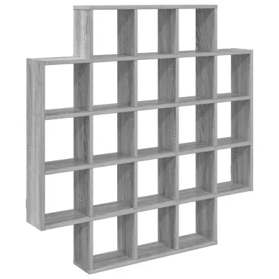 vidaXL Stenska polica Siva Sonoma 100 x 13 x 100 cm Inženirski les
