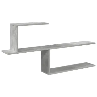 vidaXL Stenska polica Betonsko siva 122 x 18 x 60 cm Inženirski les