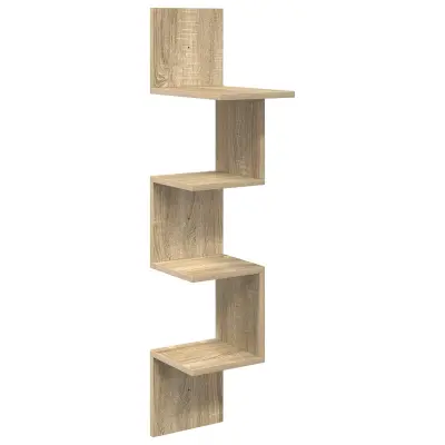 vidaXL Stenska polica Montaža za steno Sonoma hrast 32 x 21 x 107 cm