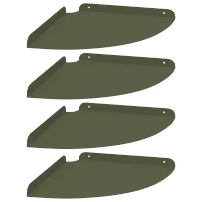 vidaXL Ležeča polica s polico 4 pcs Olivno zelena 30 x 30 x 2 cm