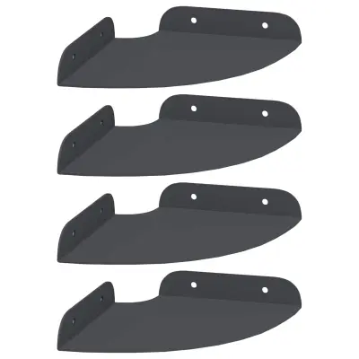 vidaXL Ležeča polica s polico 4 pcs Antracit 15 x 15 x 2 cm