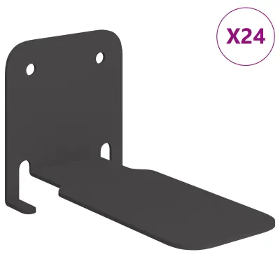 vidaXL Ležeča polica s polico 24 pcs Črna 6 x 10,8 x 6,6 cm