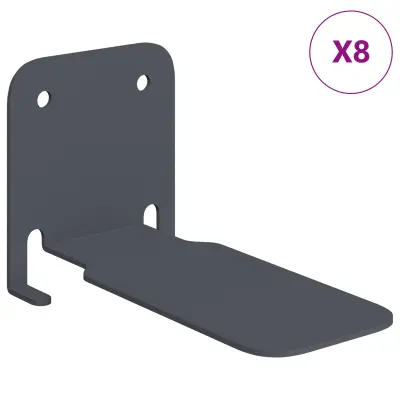 vidaXL Ležeča polica s polico 8 pcs Antracit 6 x 10,8 x 6,6 cm