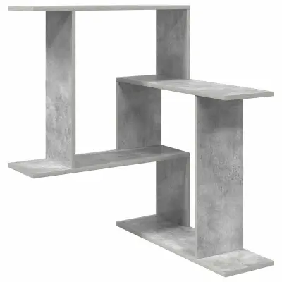 vidaXL Stenska polica Betonsko siva 67 x 67 x 87 cm Inženirski les