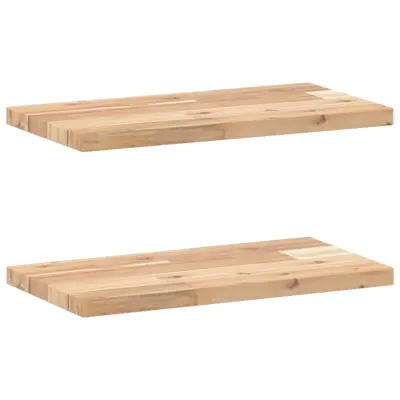 vidaXL Viseče police 2 kosa 60x20x2 cm neobdelan masiven les akacije