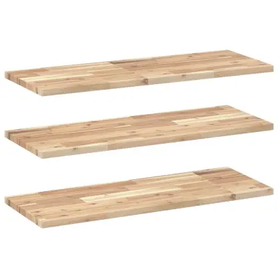 vidaXL Viseče police 3 kosi 100x30x2 cm neobdelan masiven les akacije