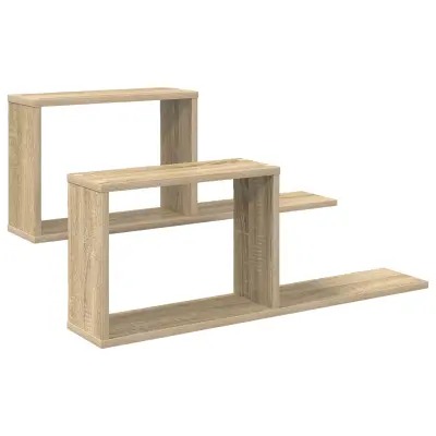 vidaXL Lebdeče police 2 pcs Sonoma hrast 80 x 15 x 30 cm