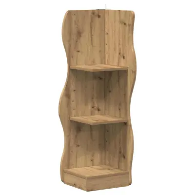vidaXL Kotna polica Artisan hrast 34 x 33 x 102 cm Inženirski les
