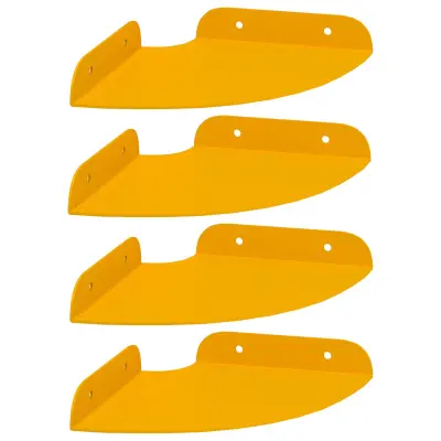 vidaXL Ležeča polica s polico 4 pcs Gorčična rumena 15 x 15 x 2 cm