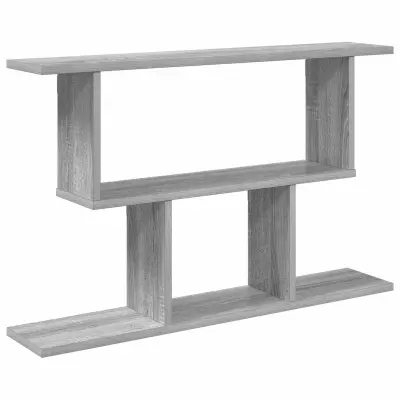 vidaXL Stenska polica Siva Sonoma 80 x 15 x 50,5 cm Inženirski les