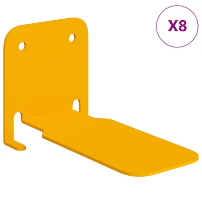 vidaXL Ležeča polica s polico 8 pcs Gorčična rumena 6 x 10,8 x 6,6 cm