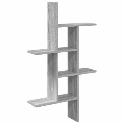 vidaXL Stenska polica Siva Sonoma 61 x 15 x 102 cm Inženirski les
