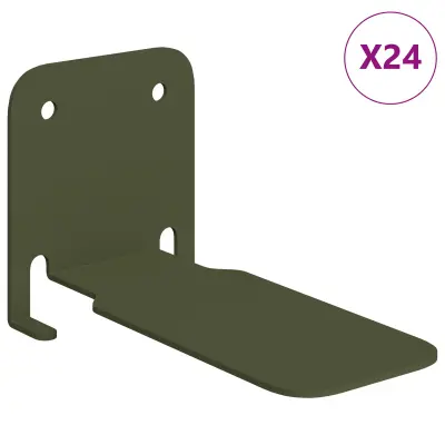 vidaXL Ležeča polica s polico 24 pcs Oljčno zelena 6 x 10,8 x 6,6 cm