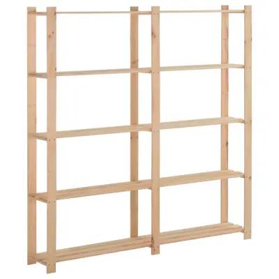 vidaXL 5-nadstropni regal s policami 170x28,5x170 cm trdna borovina