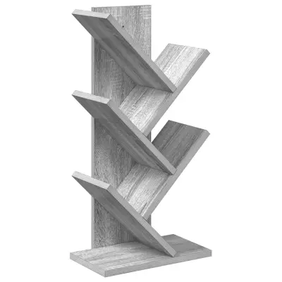 vidaXL Lesena polica za knjige 4-tierska 30 x 18 x 60 cm Siva Sonoma