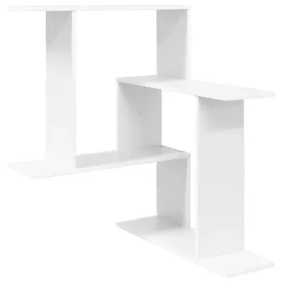 vidaXL Stenska polica Bela 67 x 67 x 87 cm Inženirski les