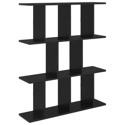 vidaXL Stenska polica Črni hrast 102 x 20 x 96 cm Inženirski les