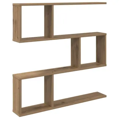 vidaXL Stenska polica Artisan hrast 80 x 12 x 79,5 cm Inženirski les