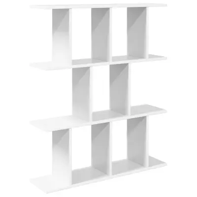 vidaXL Stenska polica Bela 102 x 20 x 96 cm Inženirski les