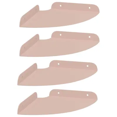 vidaXL Ležeča polica s polico 4 pcs Roza 18 x 18 x 2 cm