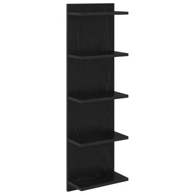 vidaXL Stenska polica Črni hrast 30 x 15 x 100 cm Inženirski les