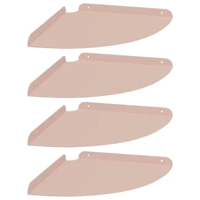 vidaXL Ležeča polica s polico 4 pcs Roza 30 x 30 x 2 cm