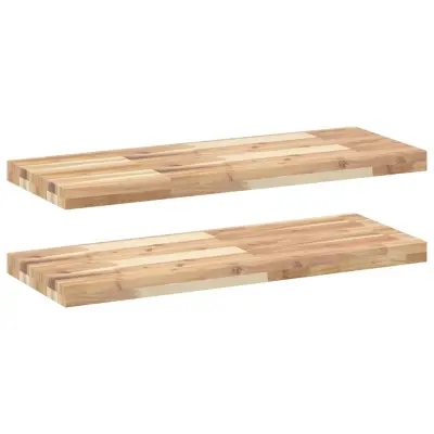 vidaXL Viseče police 2 kosa 80x30x4 cm neobdelan masiven les akacije