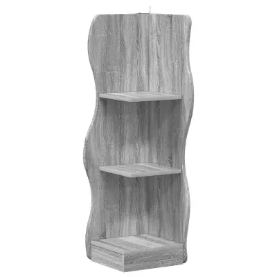 vidaXL Kotna polica Siva Sonoma 34 x 33 x 102 cm Inženirski les