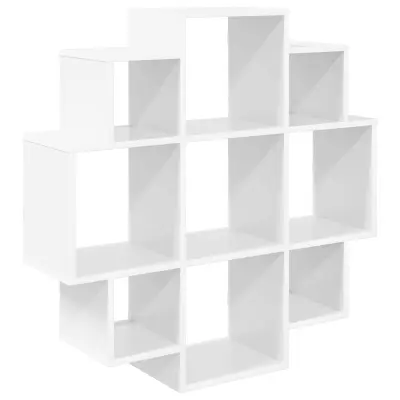 vidaXL Stenska polica Bela 90 x 25 x 90 cm Inženirski les