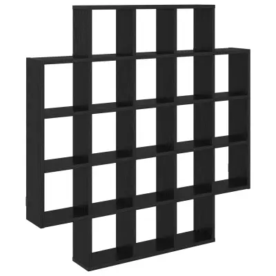 vidaXL Stenska polica Črni hrast 100 x 13 x 100 cm Inženirski les